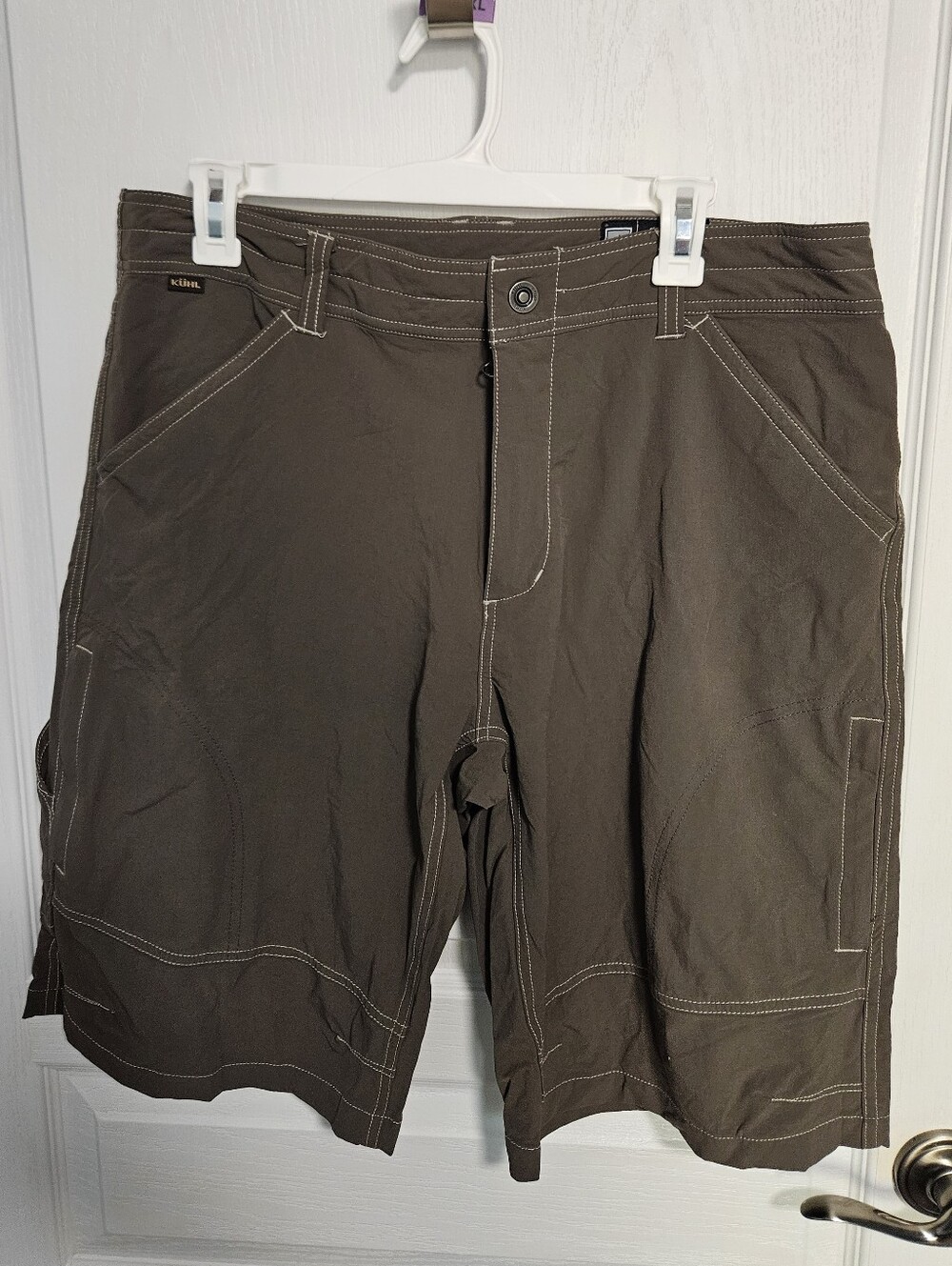 KUHL Renegade Cargo Shorts Utility Hiking Trekking Outdoors Brown Mens 36